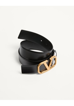 Valentino Garavani Vlogo Signature Calfskin Belt 40 Mm Man BLACK 085