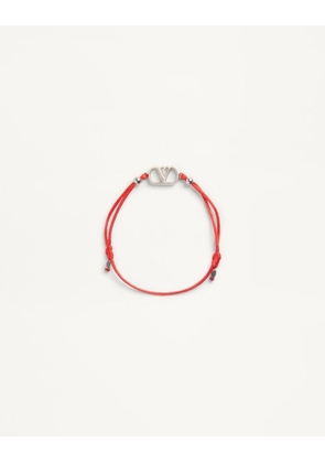 Valentino Garavani Vlogo Signature Cotton Bracelet Man PAPAVERO UNI