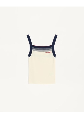 Valentino Wool Top Woman BIRCH/NAVY L