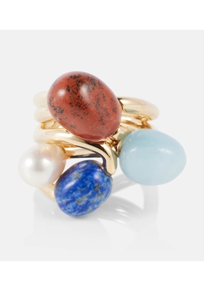 Zimmermann Mellow gold-plated ring with gemstones
