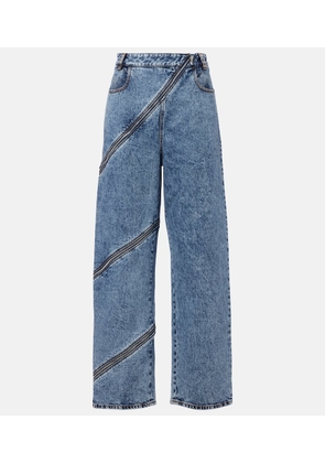 Alaia Spiral high-rise wide-leg jeans