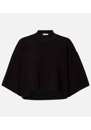 Alaia Cropped cotton-blend T-shirt