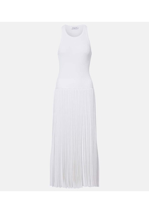 Alaia Pleated ribbed-knit midi dress