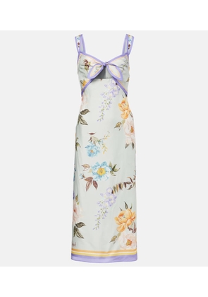Self-Portrait Floral twill midi dress