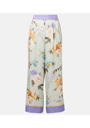 Self-Portrait Floral twill palazzo pants