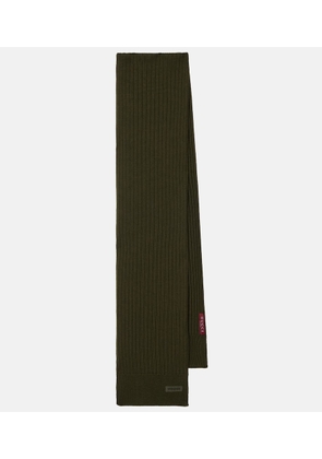 Gucci Logo ribbed-knit wool scarf