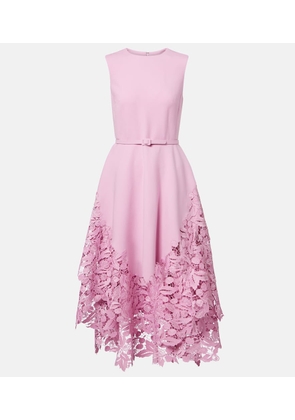 Oscar de la Renta Wool-blend and lace cocktail dress
