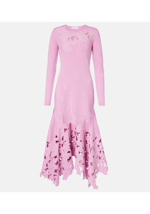 Oscar de la Renta Floral embroidered midi dress
