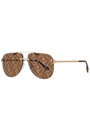 Fendi Aviator-style Rimless Sunglasses - Gold - One Size