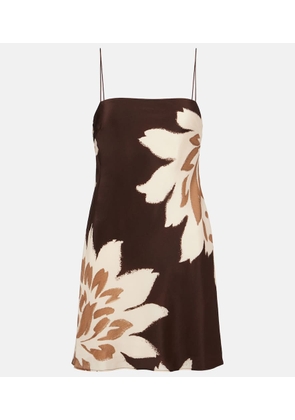 SIR Floral silk satin slip dress