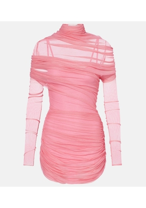 Christopher Esber Christo ruched sheer silk minidress