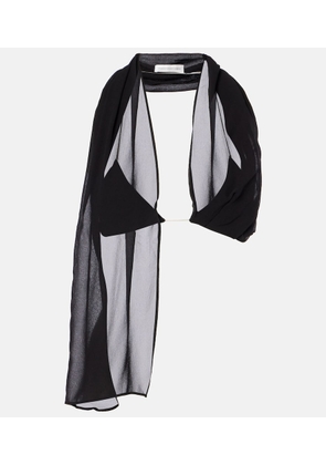 Christopher Esber Open-back silk georgette top