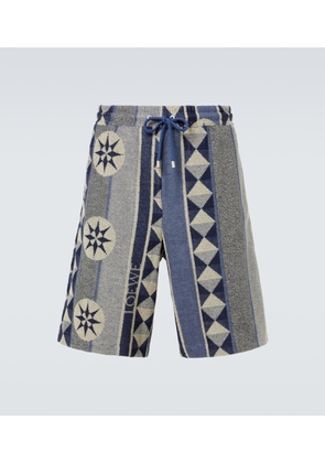 Loewe Printed cotton-blend terry Bermuda shorts