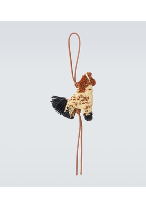Loewe Paula's Ibiza Giraffe raffia leather-trimmed bag charm