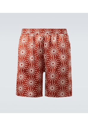Frescobol Carioca Palma printed silk-blend shorts