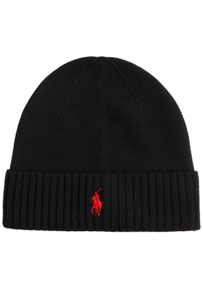 Polo Ralph Lauren Logo-embroidered Wool Beanie - Black - One Size