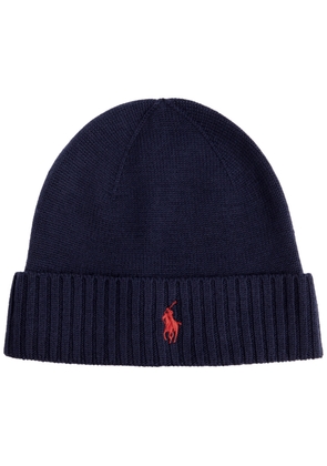 Polo Ralph Lauren Logo-embroidered Wool Beanie - Navy - One Size