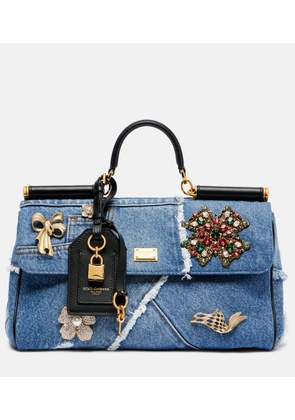 Dolce&Gabbana Sicily Medium embellished denim tote bag