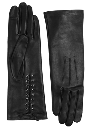 Agnelle Klara Leather Gloves - Black - 7.5 (M)