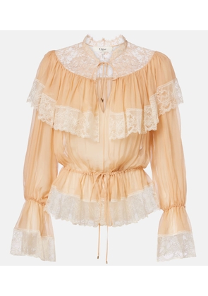 Chloe Lace-trimmed silk blouse
