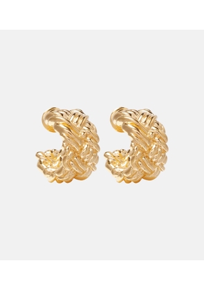 Bottega Veneta Intreccio Large gold-plated earrings