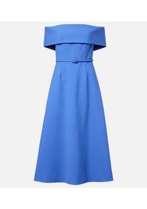 Carolina Herrera Belted wool-blend midi dress