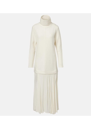 Xu Zhi Paneled wool-blend maxi dress