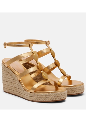 Gianvito Rossi Shanti leather espadrille wedges