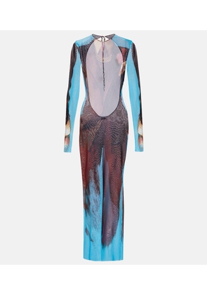 Jean Paul Gaultier Printed sheer maxi dress