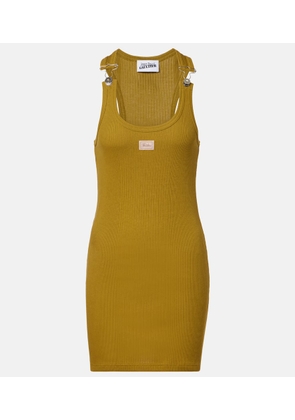Jean Paul Gaultier Logo ribbed-knit cotton minidress