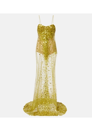 The Attico Sequined sheer mesh gown