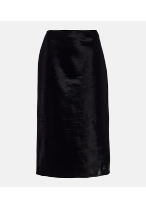 Gucci Croc-effect leather pencil skirt