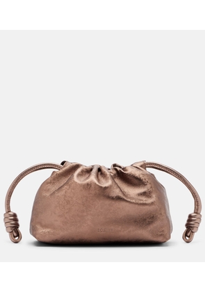 Loewe Flamenco Mini metallic leather clutch
