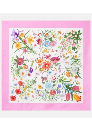 Gucci Floral silk twill scarf