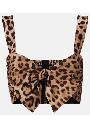 Dolce&Gabbana Leopard-print cotton crop top