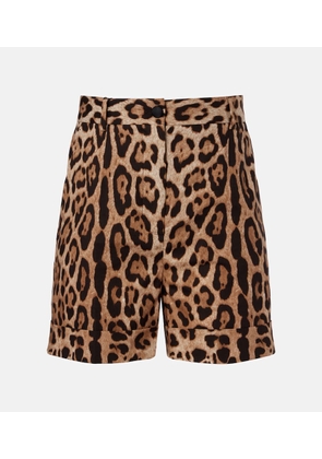 Dolce&Gabbana Leopard-print cotton Bermuda shorts