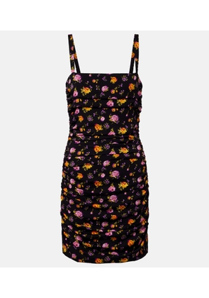 Dolce&Gabbana Floral ruched silk-blend minidress