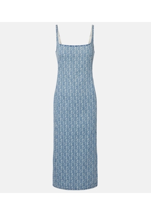 Dries Van Noten Printed denim midi dress