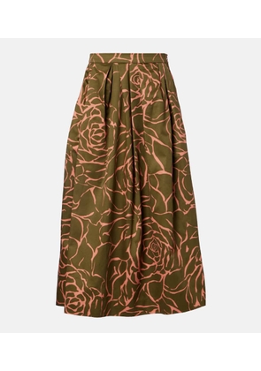 Dries Van Noten Floral cotton midi skirt
