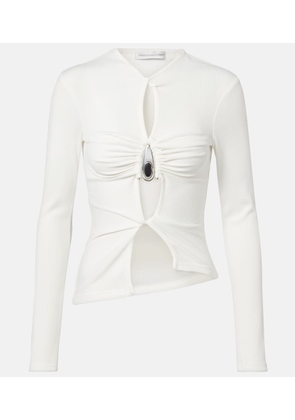 Christopher Esber Cutout ribbed-knit jersey top