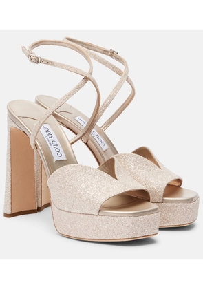 Jimmy Choo Karli 125 glitter platform sandals
