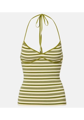 Faithfull Citara striped halterneck cotton-blend top