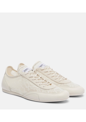 Jimmy Choo Sunny leather-trimmed lace sneakers