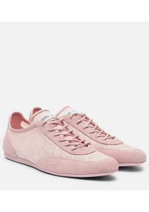 Jimmy Choo Sunny suede-trimmed lace sneakers
