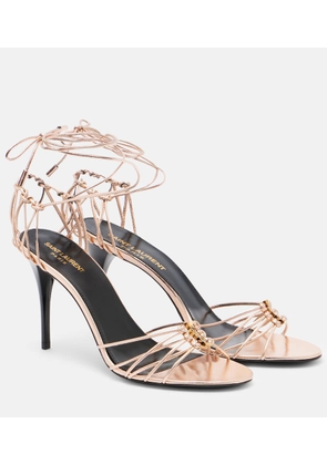 Saint Laurent Babylone 90 metallic leather sandals