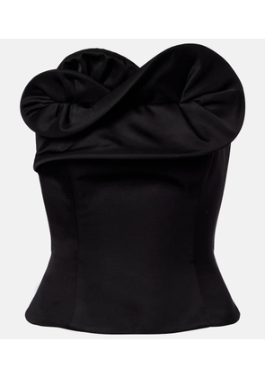 Magda Butrym Ruffled wool and silk bustier top