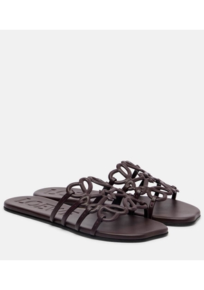 Loewe Petal Anagram leather slides