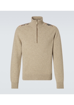 Burberry Burberry Check wool and cashmere half-zip sweater