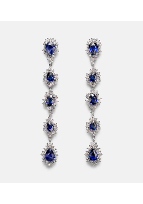 Suzanne Kalan 18kt white gold drop earrings with sapphires and diamonds