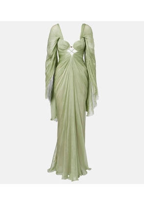 Maria Lucia Hohan Cassandra caped silk muslin gown